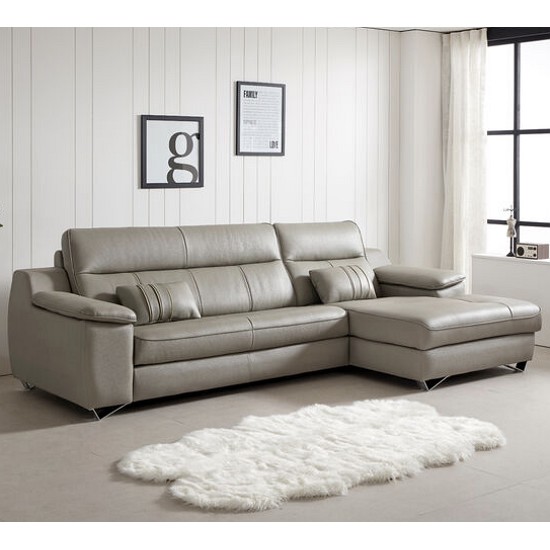 스코나 알몬드 카우치 천연통가죽 소파 4인용_이미지