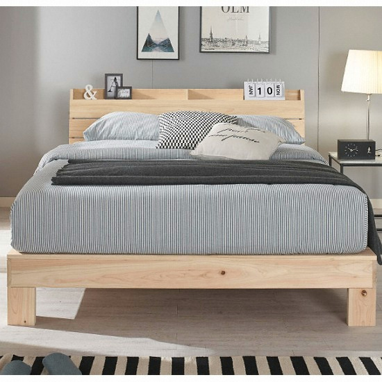 동서가구 힐링 히노끼 편백나무 수납헤드 평상형 침대 Q (양면본넬스프링)_이미지
