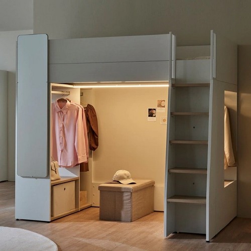 티오 옷장형 벙커침대 SS+하부 바조명