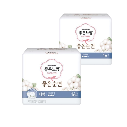 좋은느낌 좋은순면 울트라슬림 날개 대형 16개 (2팩(32개))_이미지