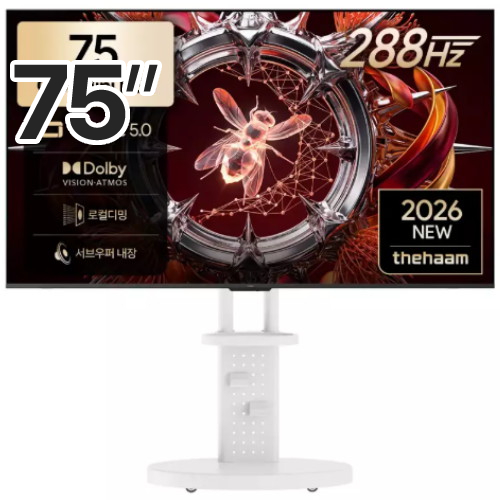 더함 치크 스마트 191cm(75인치) QD-MINILED 288Hz 돌비 AI 구글5.0 이동형 패키지