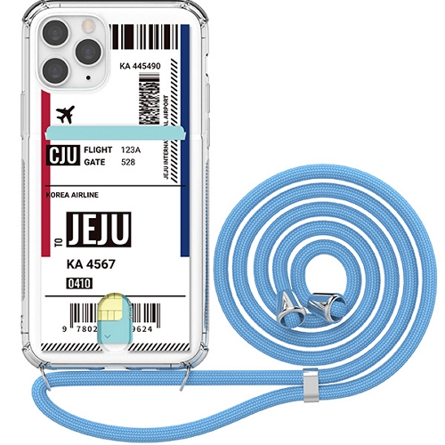 에스투비코퍼레이션 저스트포유 아이폰11 프로 보딩2 투명방탄 카드 목걸이 케이스_이미지