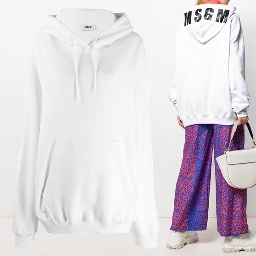 MSGM 11주년 백 로고 프린트 후드티 2741MDM68 195799 01_이미지