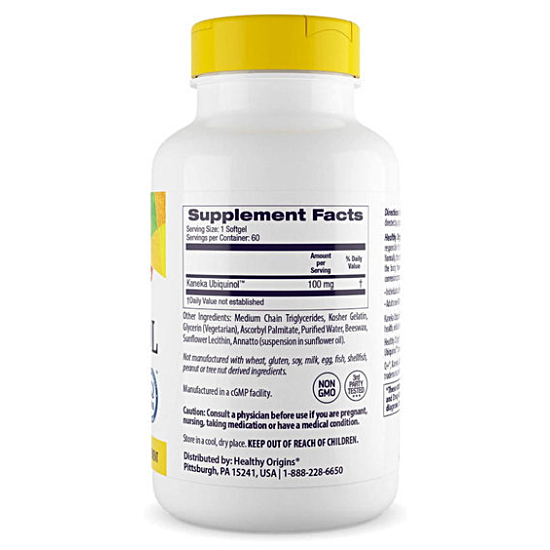 헬시오리진스 유비퀴놀 CoQ10 100mg 60정 (해외) (1개)_이미지