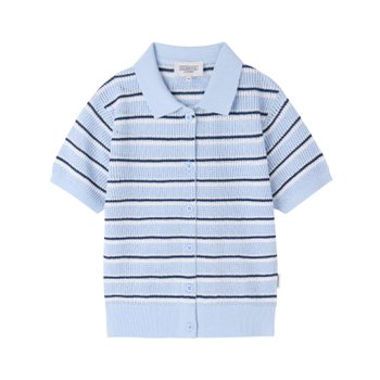 브롬톤 스트라이프 반팔 가디건 P262WKT132