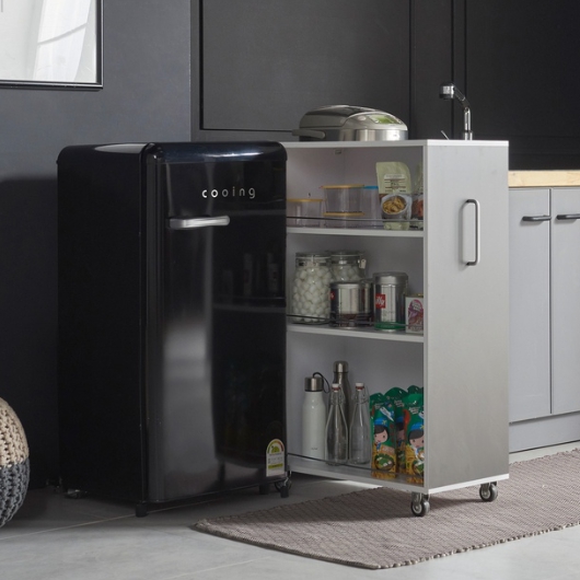 해피아이  컨실 슬라이딩 냉장고 틈새 수납장 소형 320