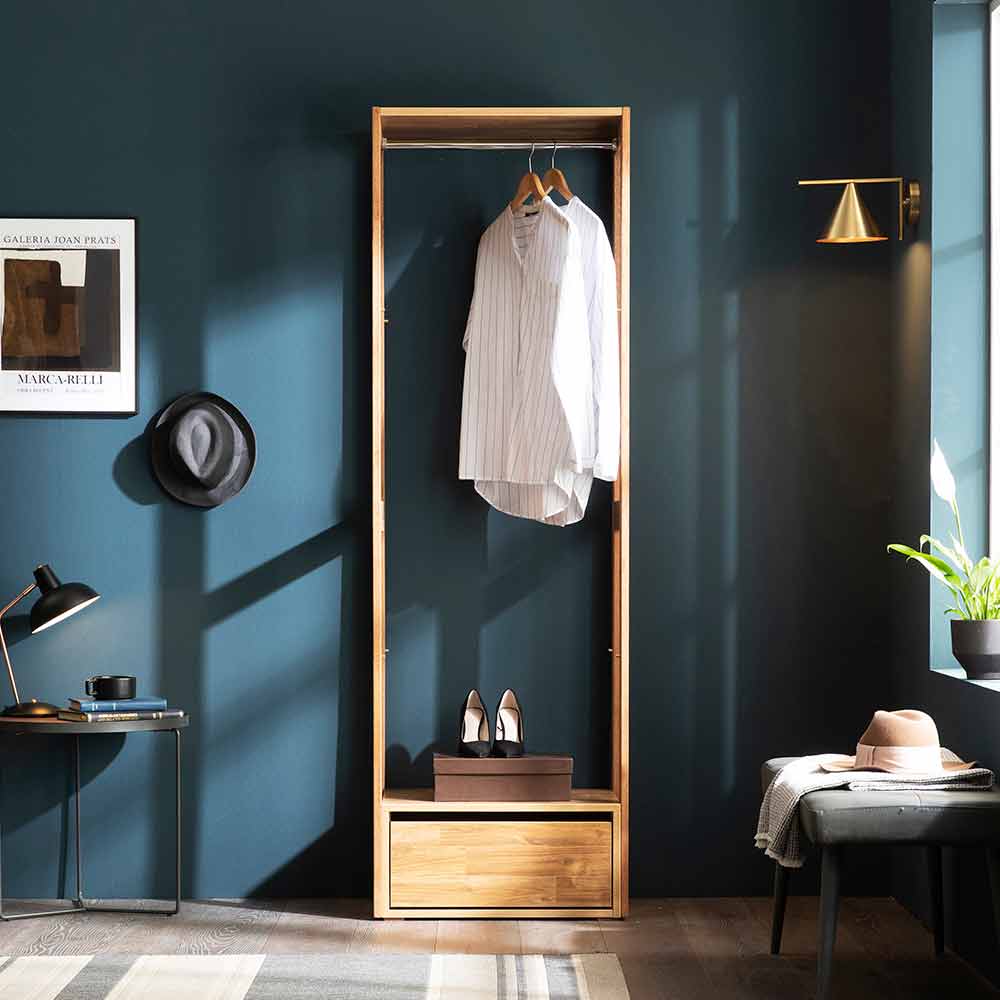 장인가구 루디 원목 드레스룸 1단서랍 행거형 600