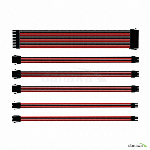 쿨러마스터 Sleeved Extension Cable Kit (레드, 0.3m)