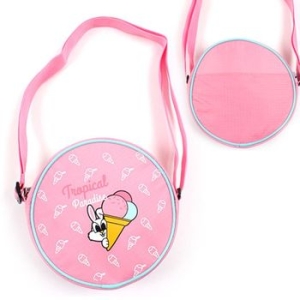 팬콧 원형 크로스백 핑크 캐릭터 어린이 크로스지갑