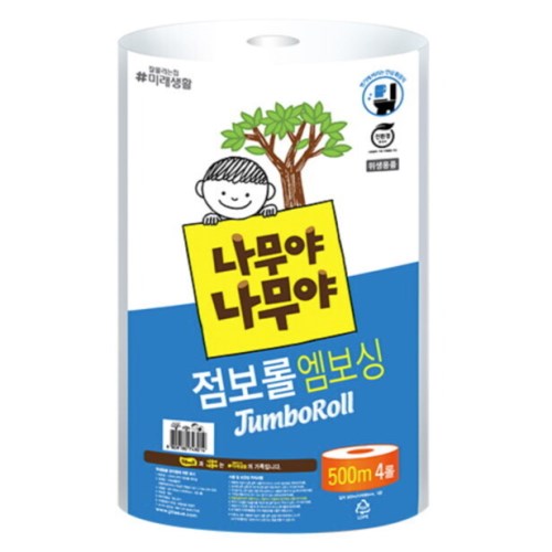  나무야나무야 엠보싱 점보롤 1겹 500m [16롤]