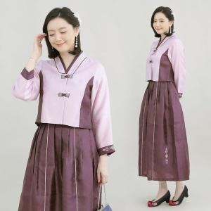 애비뉴투지 엄마옷 환갑 칠순 가족행사 사계절 여성 양단 개량한복 생활한복 상하세트 H08121_이미지