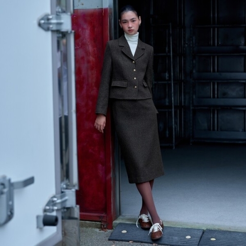 케네스레이디 코링 헤링본 스커트 EWSKPK42_이미지