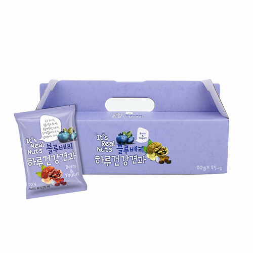 맑은농산 잇츠리얼넛츠 하루건강 견과 블루베리요거트 20g 25개입 선물세트 (4개)_이미지