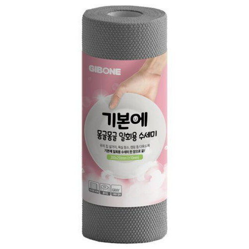기본에 몽글몽글 일회용 수세미 그레이 60매 (3개)_이미지
