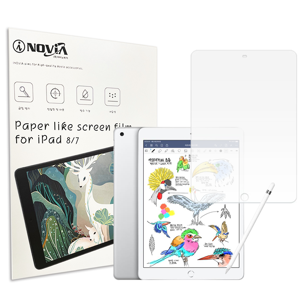 아이노비아 iPad 7/8/9세대 저반사 종이질감 액정보호필름 (액정 1매)