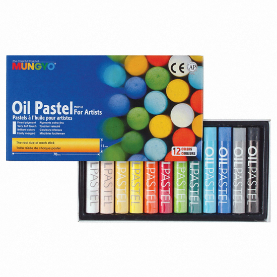 문교 원형 오일파스텔 (12색)_이미지