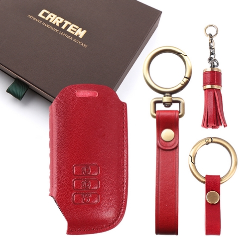 카템 3D 감탄 가죽 스마트키 케이스 기아 7버튼 전용 K08_이미지