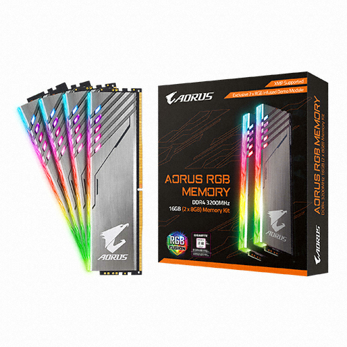 GIGABYTE AORUS DDR4-3200 CL16 RGB Memory with Demo kit ��Ű��(16GB(8Gx2))