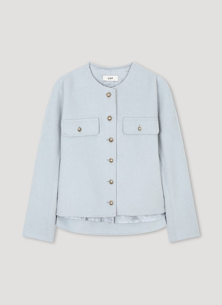 리스트 울 버튼 핸드메이드 재킷 TWHJKN80030