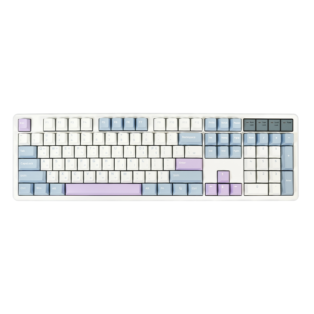 QSENN Q104 PBT 풀윤활 가스켓 유무선 기계식 블루퍼플 (저소음 바다소금축)