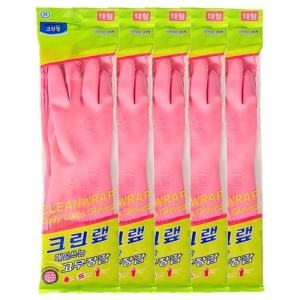 크린랲  매일 쓰는 고무장갑 핑크 (대)[10켤레]