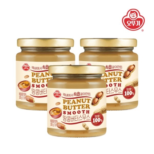 오뚜기 100% 땅콩버터 스무스 300g (3개)