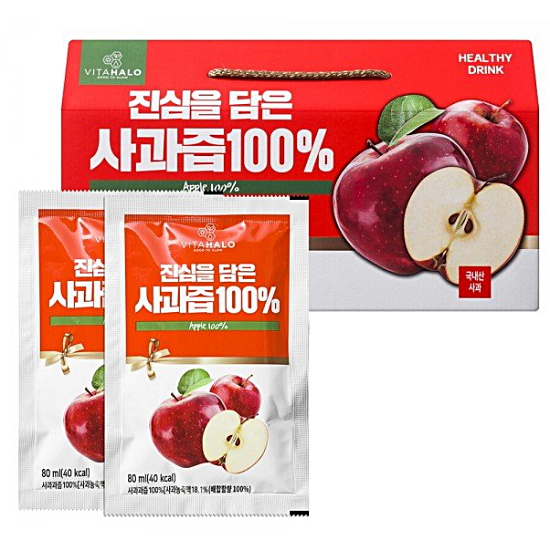 쿠팡 비타할로 진심을 담은 사과즙 30포 (1개)