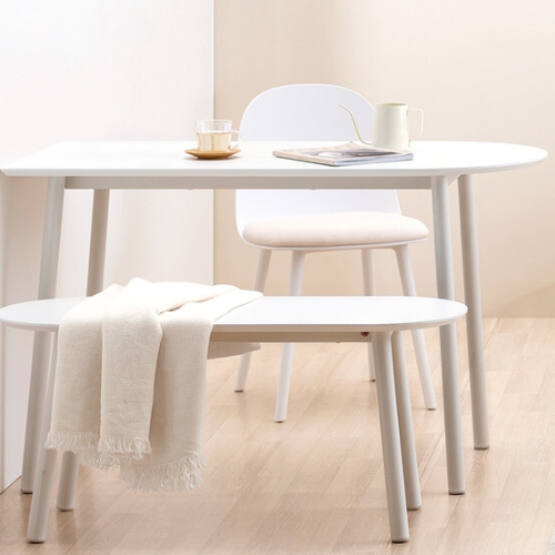 아이엔지홈 비쥬 화이트 반타원 식탁 1400 (의자별도)_이미지