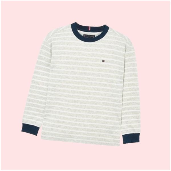 타미힐피거칠드런 6 T42F6KKO130BT20CS 스트라이프 티셔츠 상의 4510690_이미지