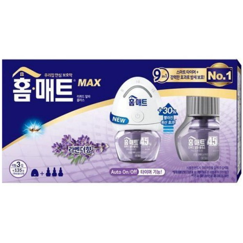 홈매트 맥스 훈증기 + 라벤더향 리필 45일 x 3개이미지입니다. 누르면 해당 게시물로 새창이동합니다.