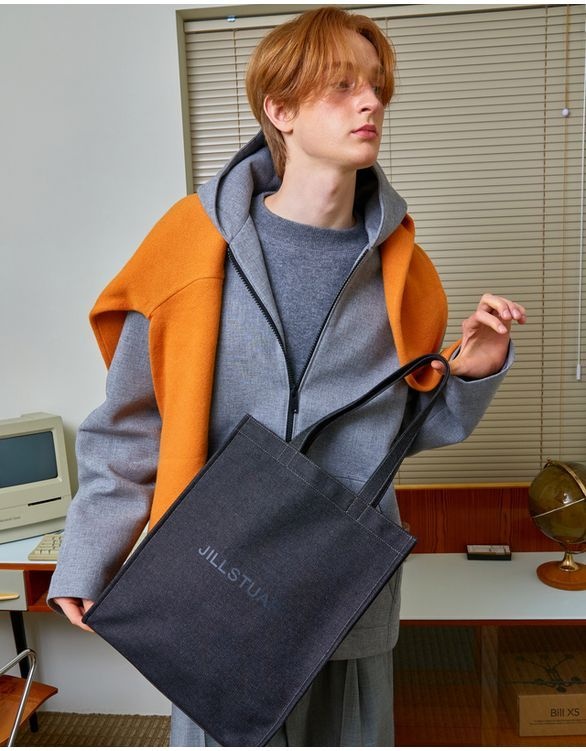 LF 질스튜어트 악세서리 다크블루 PAPER 페이퍼 데님 세로형 에코백 JUBA4E062B3