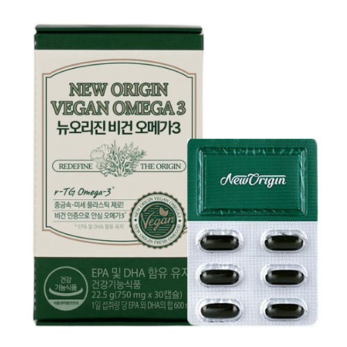 뉴오리진 식물성 rTG 비건 오메가3 30캡슐 (6개)_이미지