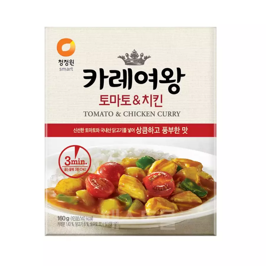 대상 청정원 카레여왕 토마토&치킨 160g[10개]