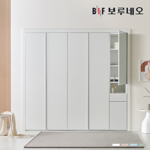 BIF보루네오 파스텔 여닫이 작은방 붙박이장 (220cm)_이미지