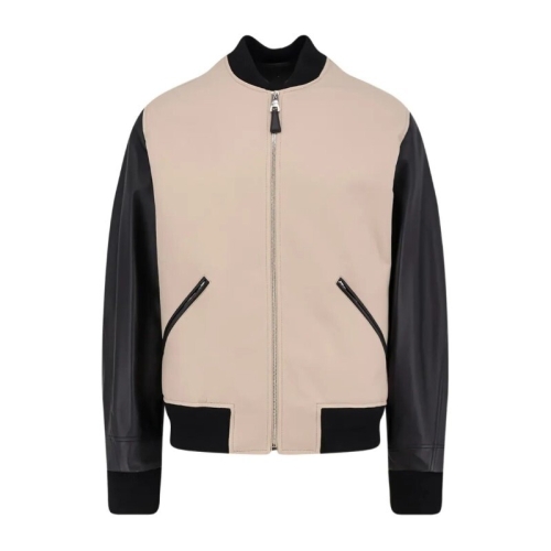  지방시 Cotton Jacket with leather sleeves BM01DZ6Y45