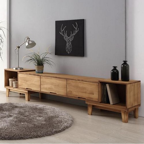 페토디 확장형 원목 거실장 2200