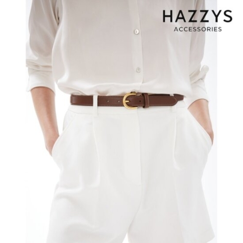 헤지스 여성 브라운 골드버클 24mm 소가죽 벨트_HJBE5E406W3_이미지