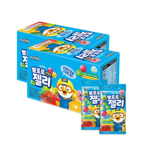 팔도 뽀로로 과일맛 젤리 (딸기,사과,오렌지맛) 53g (24개)_이미지