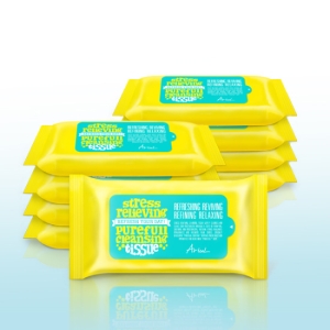 뷰티팩토리 아리얼 스트레스 릴리빙 퓨어풀 클렌징 티슈 15매 (7팩)