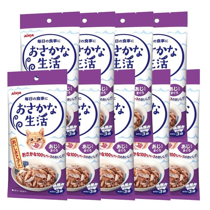 아이시아 생선생활 전갱이가 들어간 참치 파우치 OS-5 180g (60g x 3p) (9개)_이미지