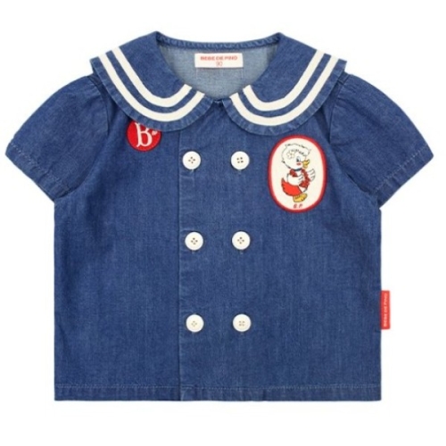 베베드피노 할리 베이비 세일러 카라 데님 블라우스 BP52SH139DE