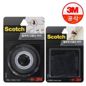 3M 3M 스카치 재사용 탈부착 타이 롤타입 BS1215R 전선정리 소품정리 선정리 케이블정리 정리끈_이미지