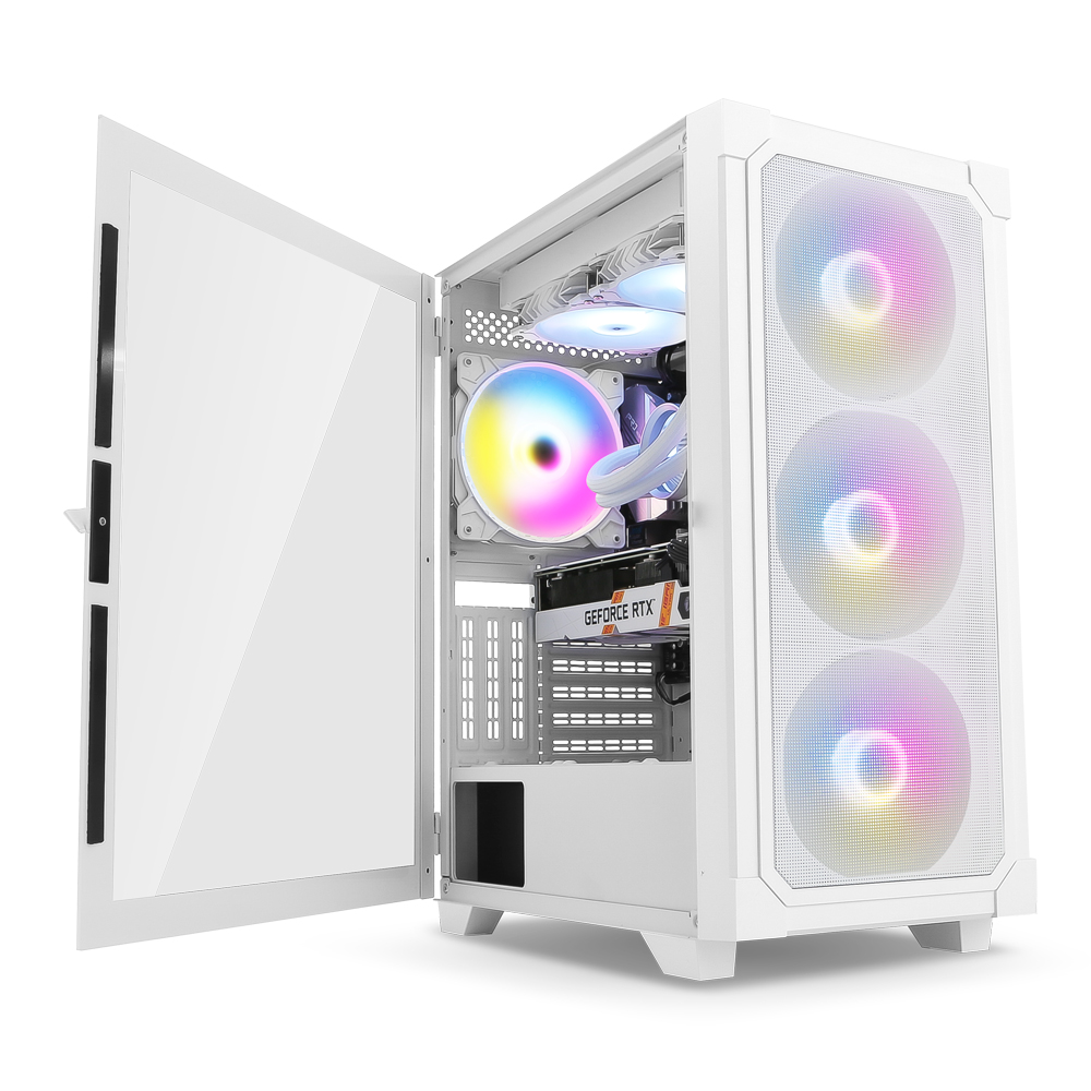 고랩 GLM140 RGB MESH 강화유리 (화이트)_이미지