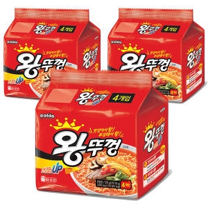 왕뚜껑봉지면, 130g, 4입, 4개
