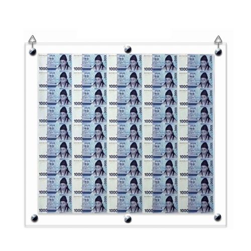 필아크릴 신권천원권전지액자만 지폐액자 연결지폐액자 아크릴액자 오천전지액자 모서리4귀퉁이 라운드가공 신권천원권전지아크릴액자 지폐무 1개