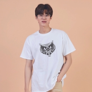 키밍 부엉이 오버핏티셔츠 커스텀반팔티 10대반팔_aksjdn4334
