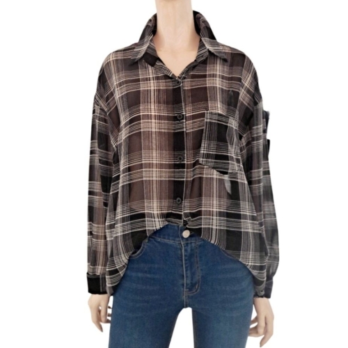 썸머 체크 루즈핏 셔츠 SB7LS3Z1