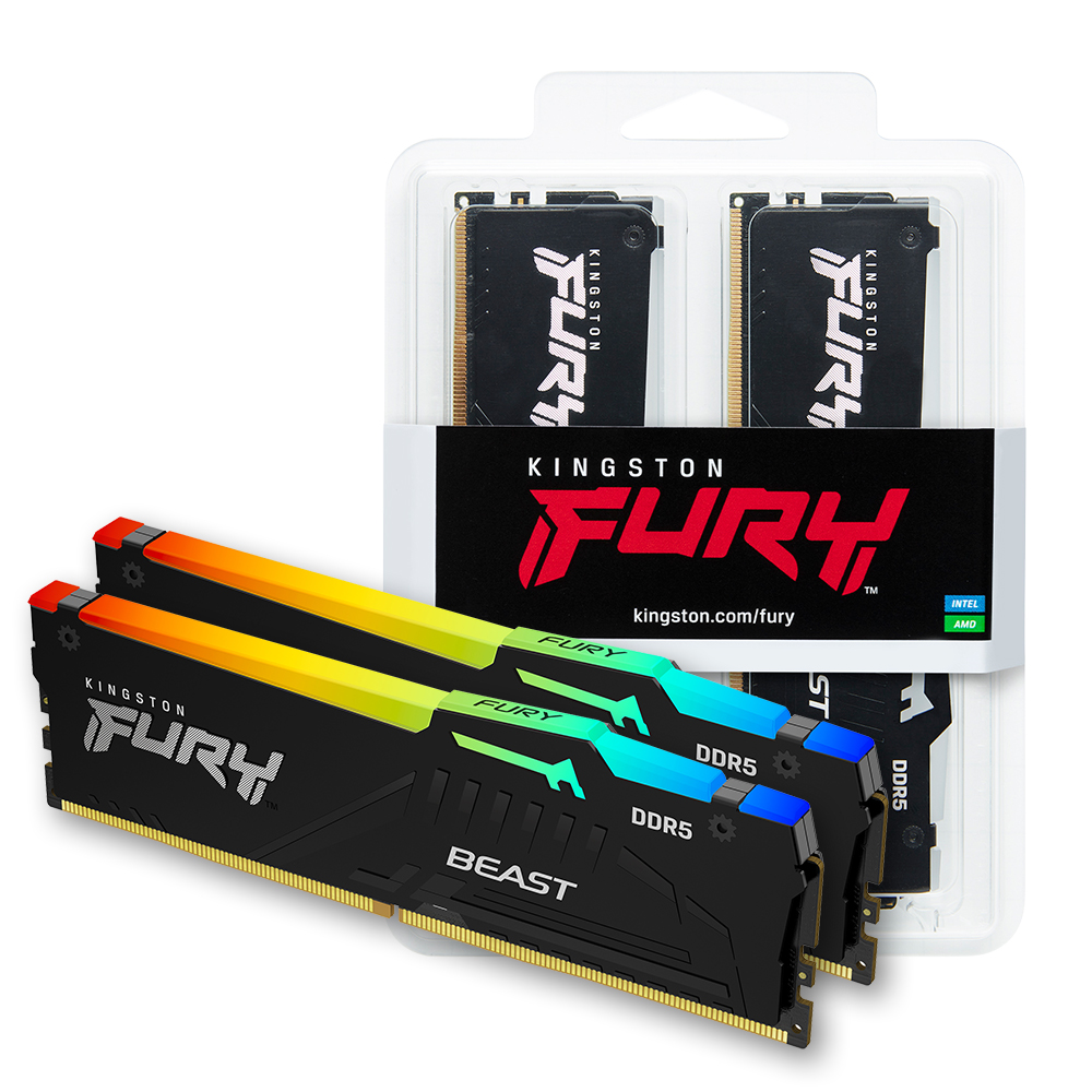 킹스톤 FURY DDR5-6000 CL30 Beast RGB 블랙 패키지 코잇 (64GB(32Gx2))_이미지