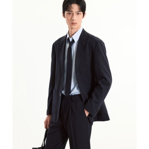 Wool Blended Comfort Jacket Dark Navy TNJA5F100N2