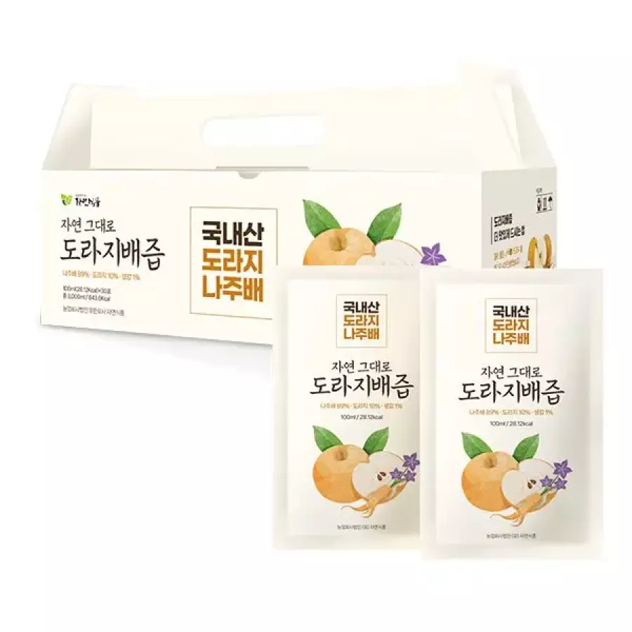 자연식품 자연그대로 도라지배즙 100ml 30포 (4개)_이미지